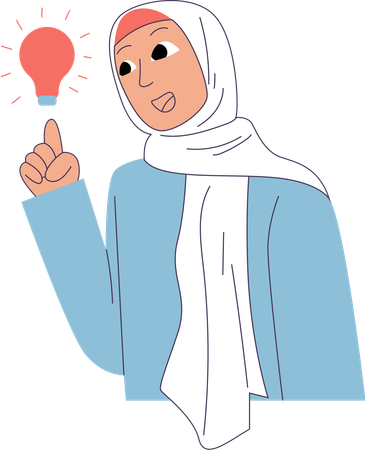 Woman Wearing Hijab  Illustration