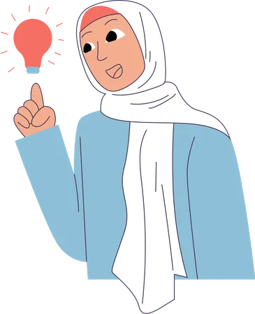 Woman Wearing Hijab  Illustration