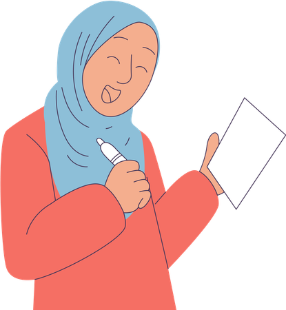 Woman Wearing Hijab  Illustration
