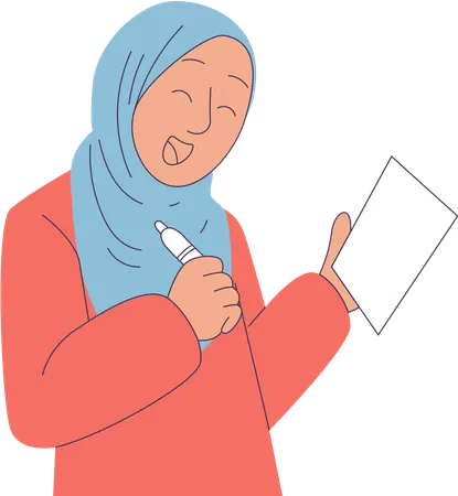 Woman Wearing Hijab  Illustration