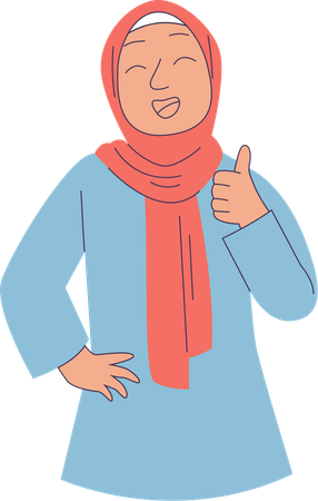 Woman Wearing Hijab  Illustration