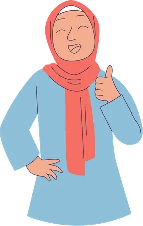 Woman Wearing Hijab  Illustration