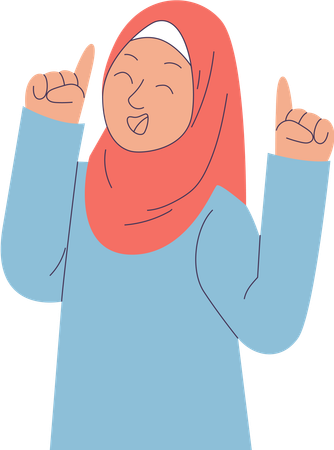 Woman Wearing Hijab  Illustration