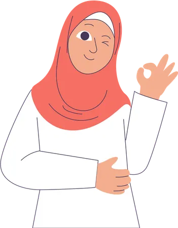 Woman Wearing Hijab  Illustration