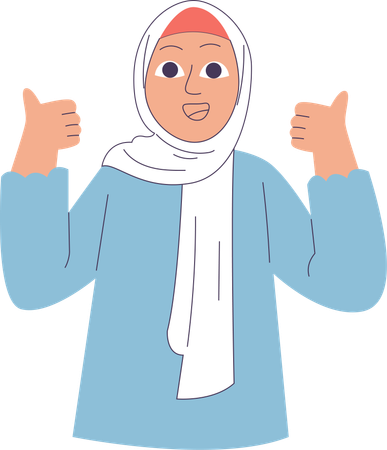 Woman Wearing Hijab  Illustration