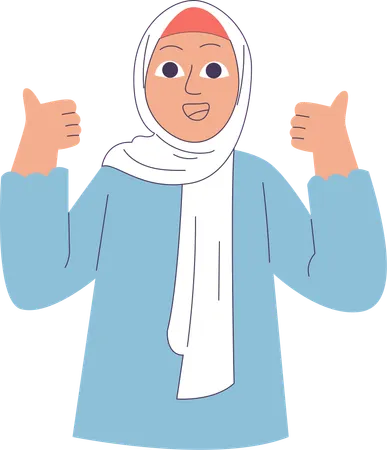 Woman Wearing Hijab  Illustration