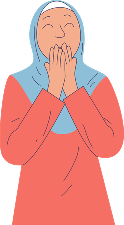Woman Wearing Hijab  Illustration