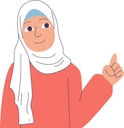 Woman Wearing Hijab  Illustration