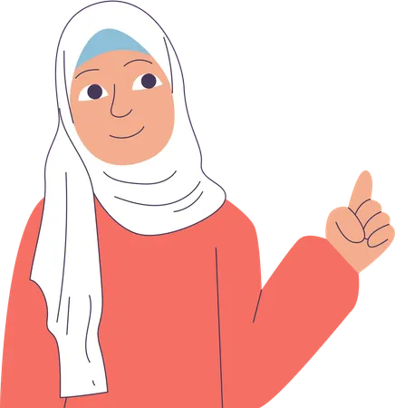 Woman Wearing Hijab  Illustration