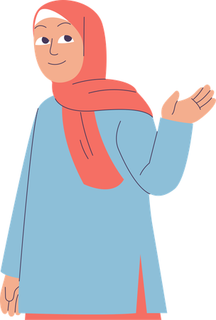 Woman Wearing Hijab  Illustration