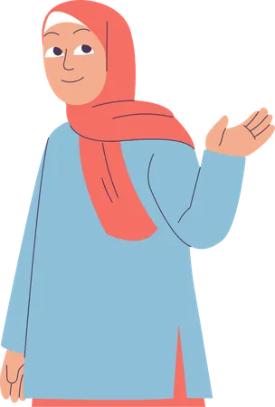 Woman Wearing Hijab  Illustration