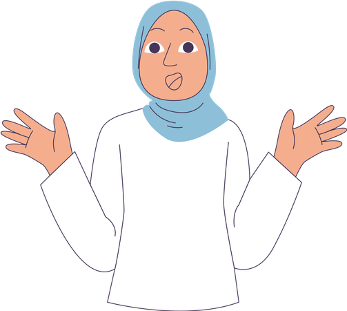 Woman Wearing Hijab  Illustration