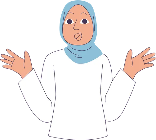 Woman Wearing Hijab  Illustration