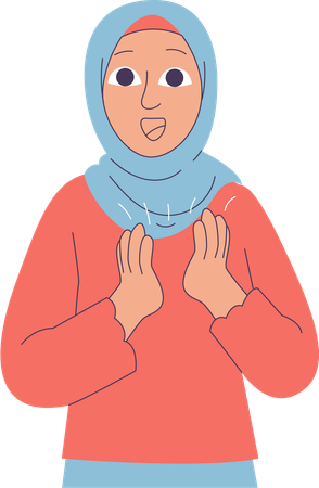 Woman Wearing Hijab  Illustration