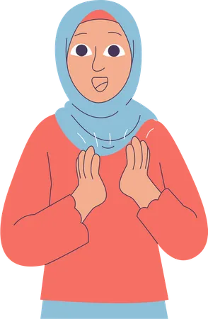 Woman Wearing Hijab  Illustration
