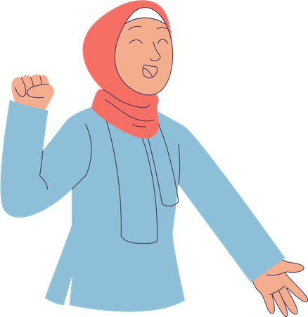 Woman Wearing Hijab  Illustration