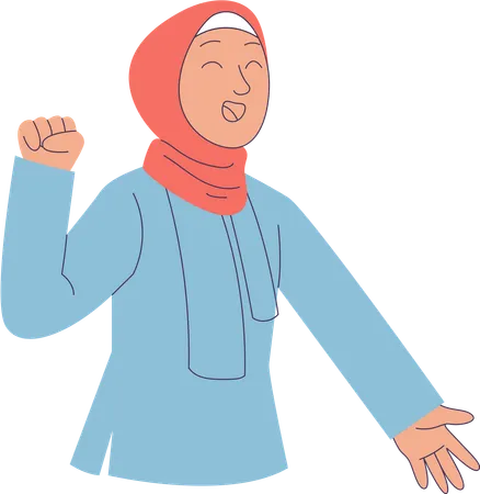 Woman Wearing Hijab  Illustration