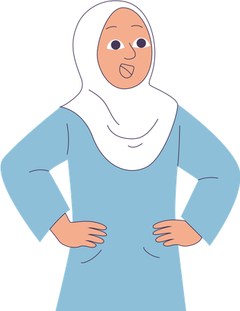Woman Wearing Hijab  Illustration