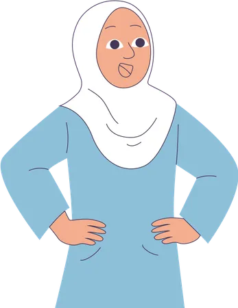 Woman Wearing Hijab  Illustration