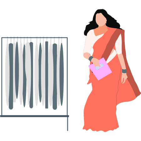 Woman wearing Indian dress  Illustration