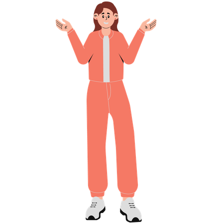 Woman Wearing Jacket and Athletic Pants  Illustration