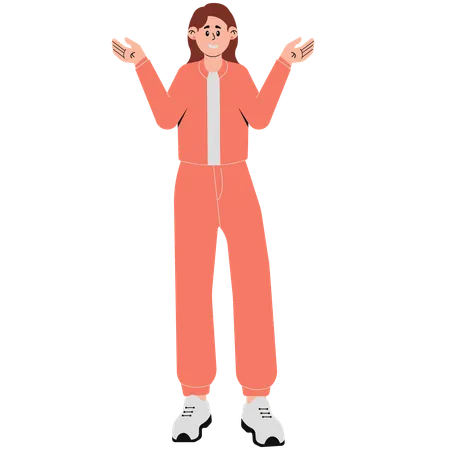 Woman Wearing Jacket and Athletic Pants  Illustration