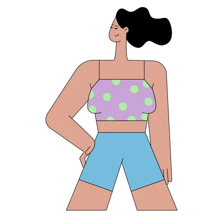 Woman wearing summer outfit  Illustration