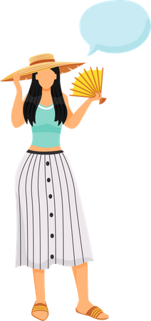 Woman wearing summer outfit  Illustration