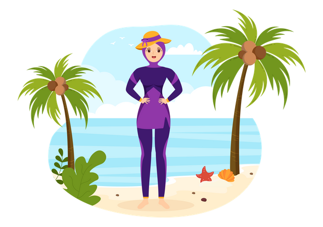 Woman wearing swimsuit Illustration