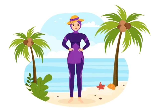 Woman wearing swimsuit  Illustration