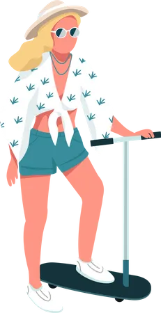 Woman wearing travel outfit Illustration