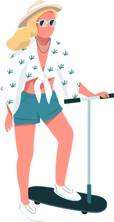 Woman wearing travel outfit  Illustration