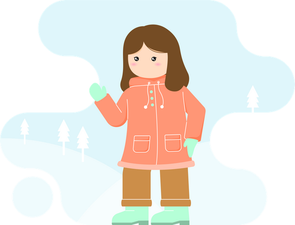 Woman wearing winter clothes Illustration
