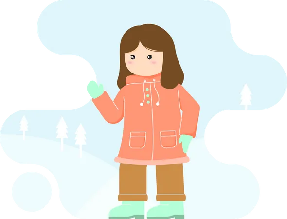 Woman wearing winter clothes Illustration