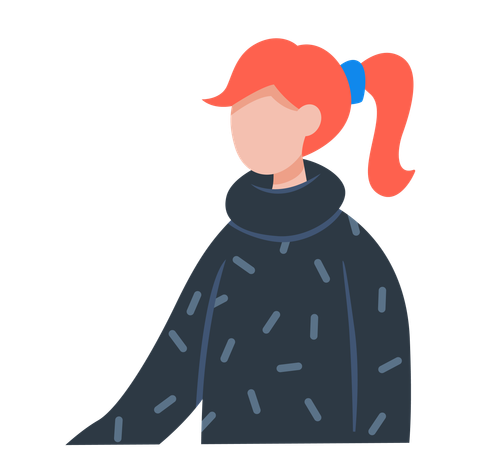Woman wearing winter clothes  Illustration