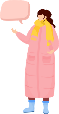Woman wearing winter outfit Illustration