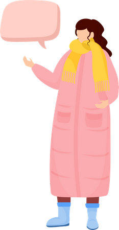 Woman wearing winter outfit  Illustration