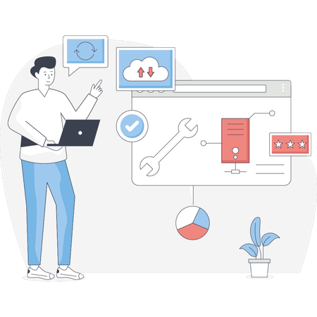 Woman  web repairing  Illustration