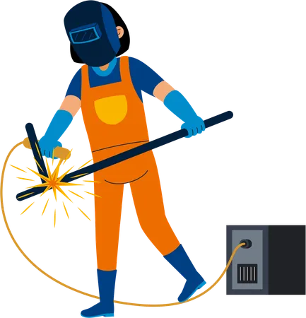 Woman Welder  Illustration