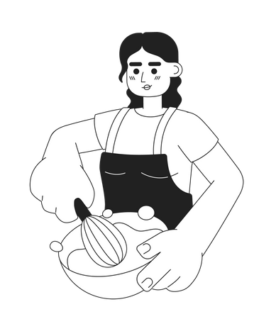 Woman whipping cream  Illustration