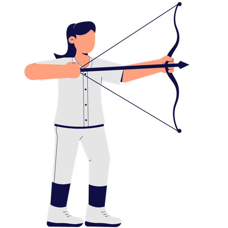 Woman Who Is Archery  Illustration
