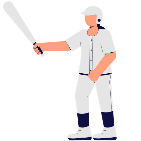 Woman Who Plays Baseball  Illustration