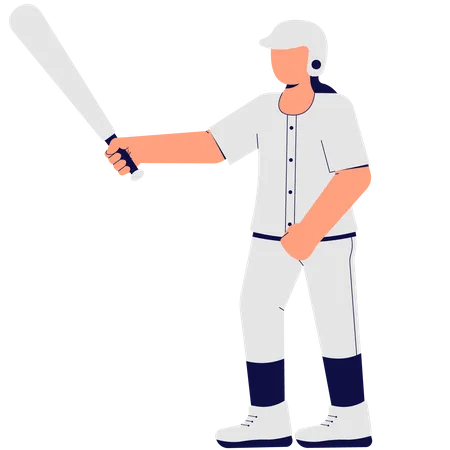 Woman Who Plays Baseball  Illustration