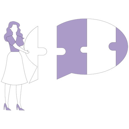 Woman will connect last piece of puzzle  Illustration