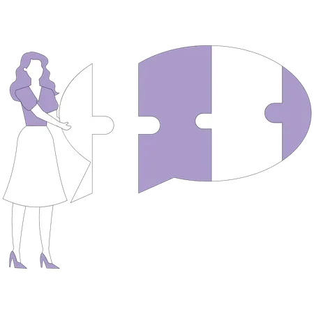 Woman will connect last piece of puzzle  Illustration