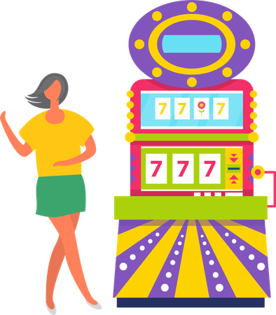 Woman Winner in Casino  Illustration