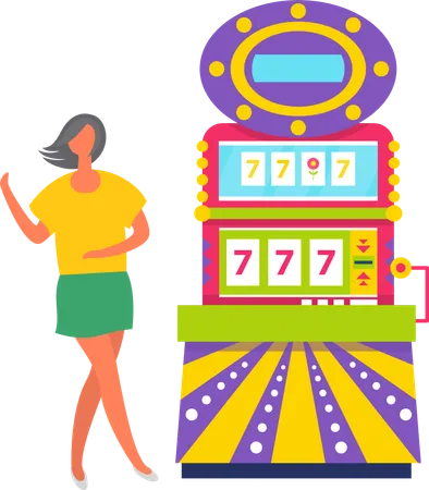 Woman Winner in Casino  Illustration