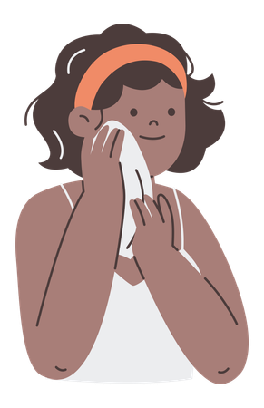 Woman wiping her face  Illustration