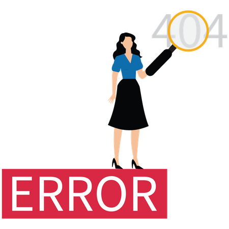 Woman with 404 Error Page  Illustration