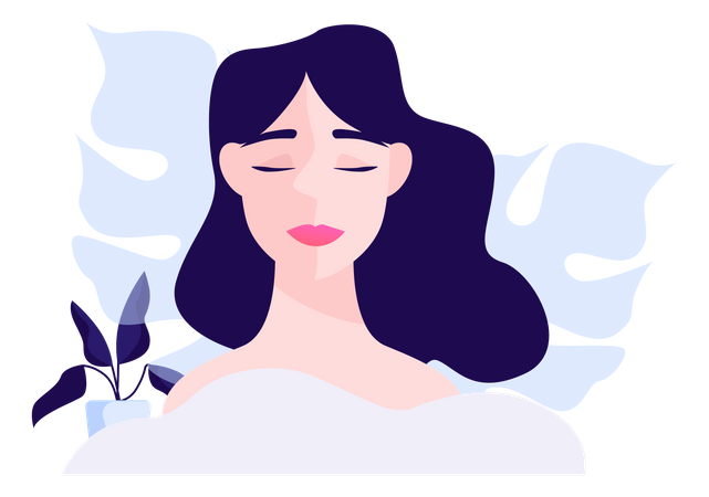 Woman with a healthy face skin Illustration